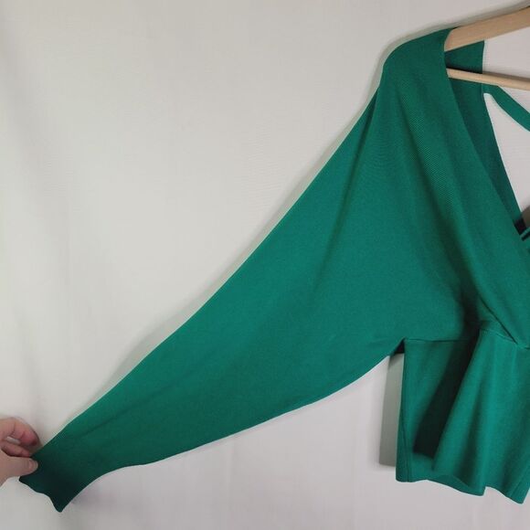 NWT Forever 21 Vibrant Green Knit Batwing Sweater - Picture 6 of 9